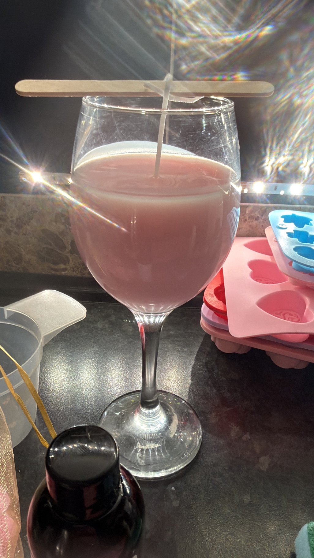 A bespoke soy candle being hand poured